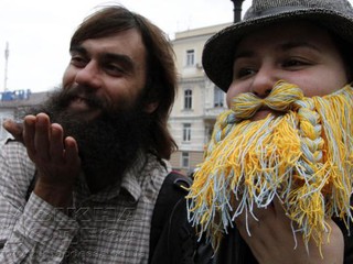 В Киеве впервые прошел парад бородачей