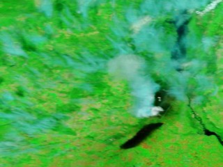 Пожар под Киевом виден из космоса