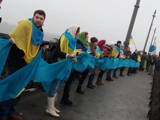 В связи с Днем соборности в Киеве прошла акция