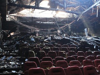 Кинотеатр Жовтень после пожара
