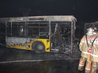 В Киеве сгорели три автобуса