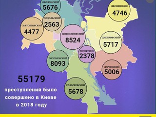 Наибольшее количество преступлений в 2018 году было совершено в Шевченковском районе