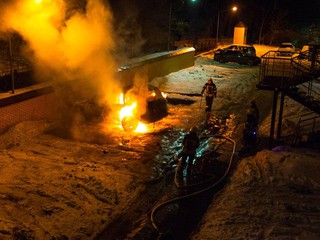 На улице Барбюса сгорел автомобиль
