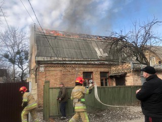 Ликвидация пожара в Святошинском районе