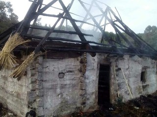 В Пирогово сгорела хата